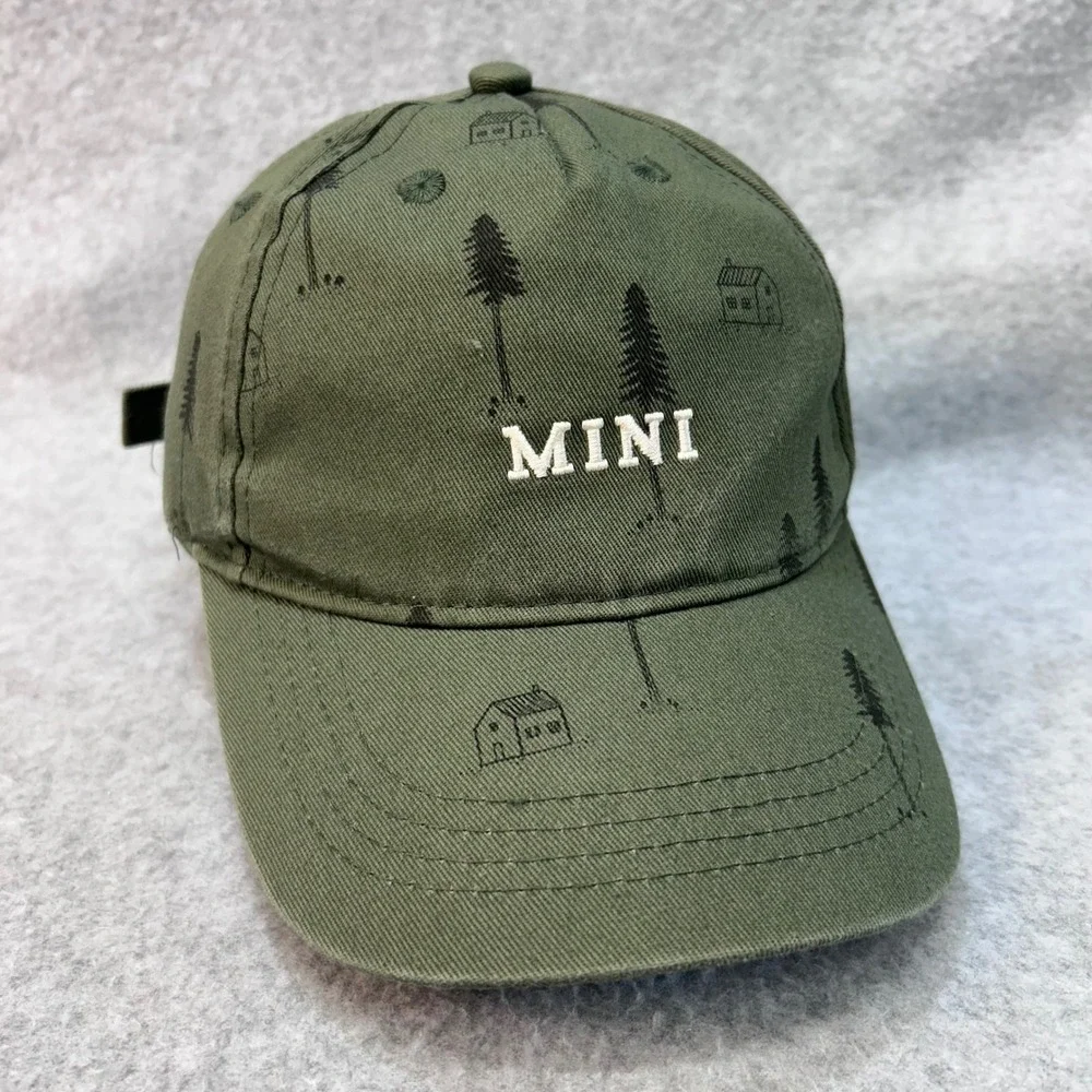 Mini Cabin Tree Print Kids Green LC Lauren Conrad Baseball Cap Hat OSFM